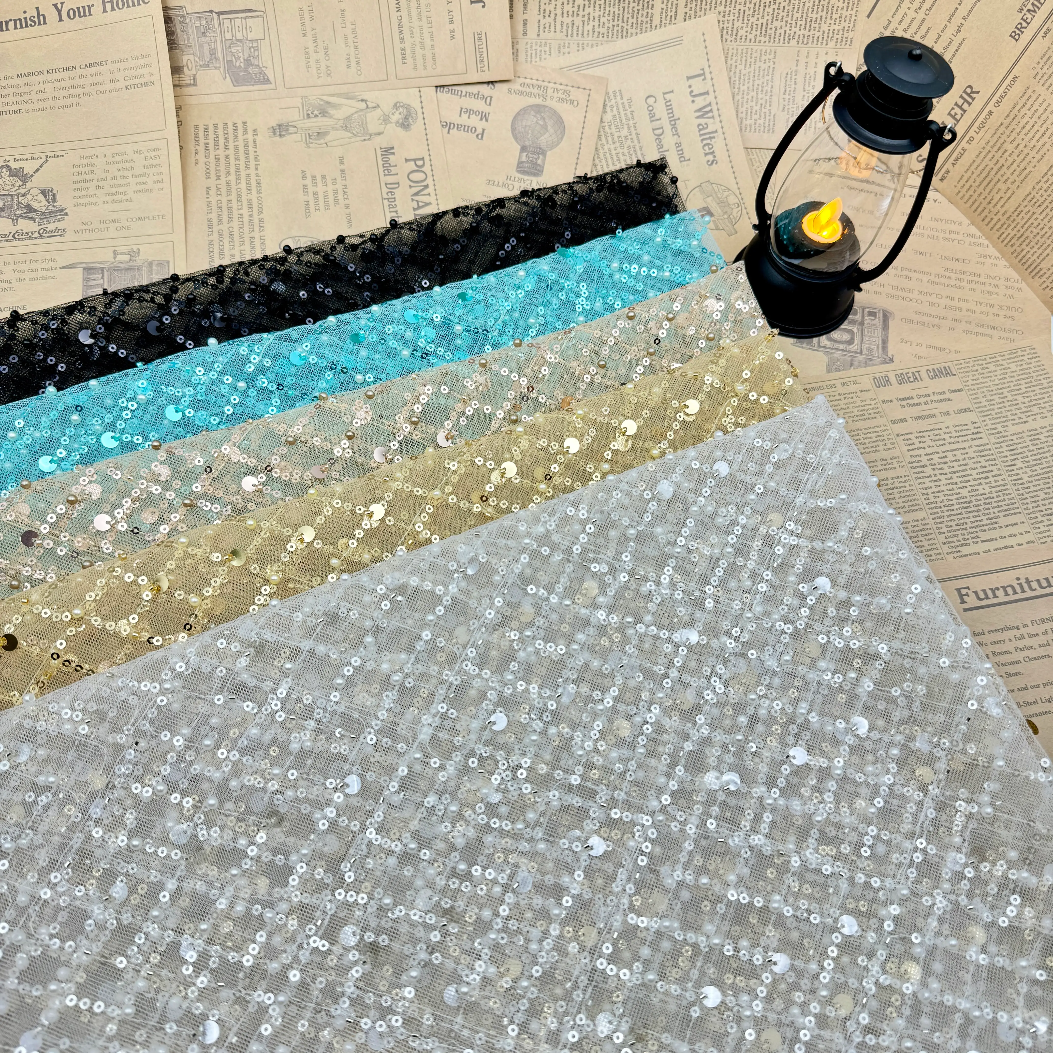 Bead Sequin Embroidery Grid