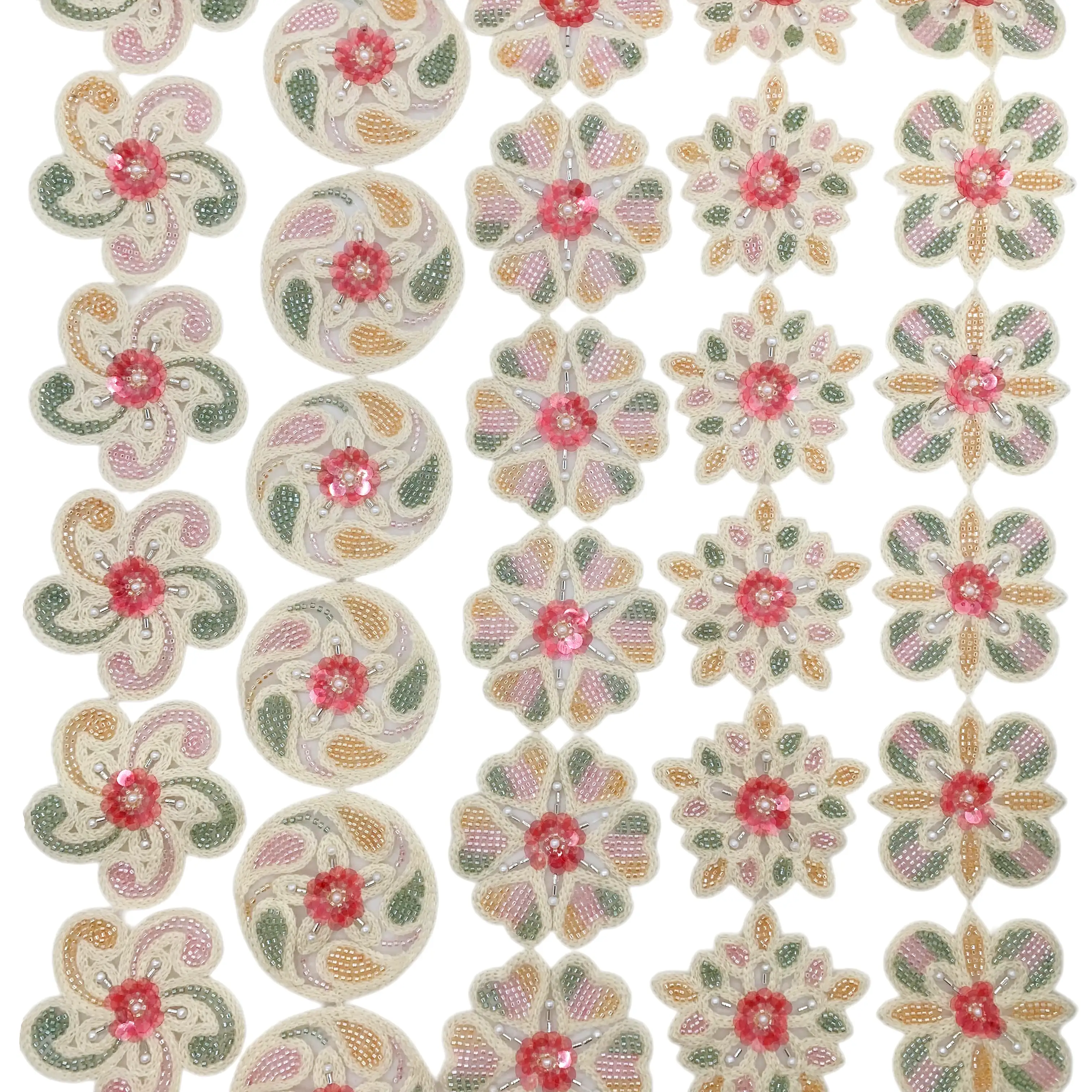 Mixed Towel Sequin Swirl Star Floral Strip Warm
