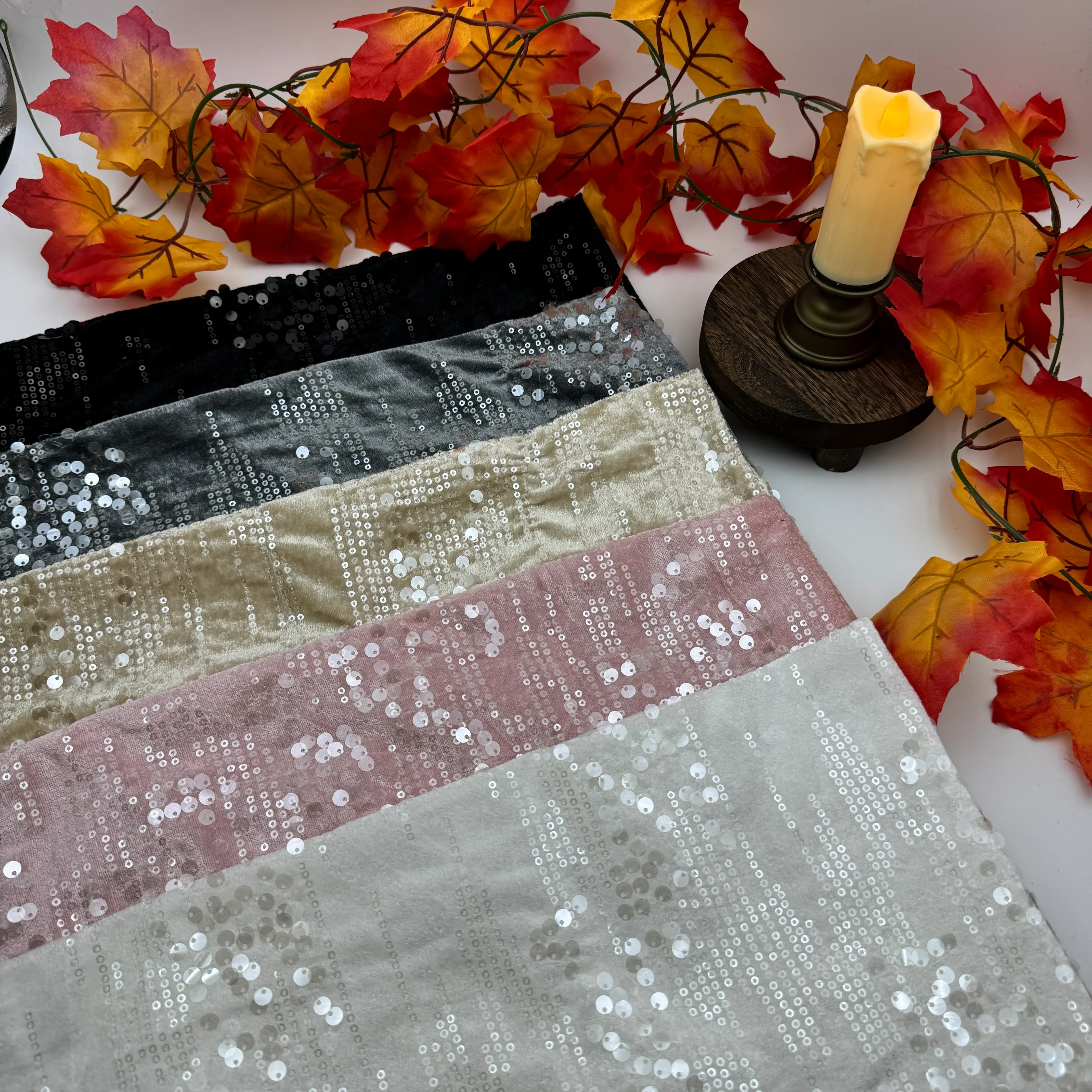 Lightning Pattern Sequin Embroidery